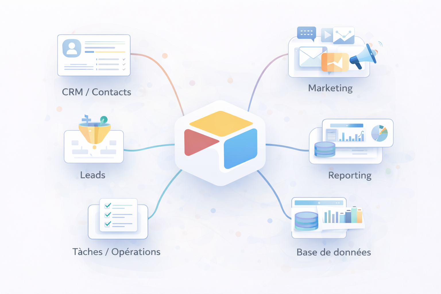 Airtable utilisé pour structurer des données métier et des workflows